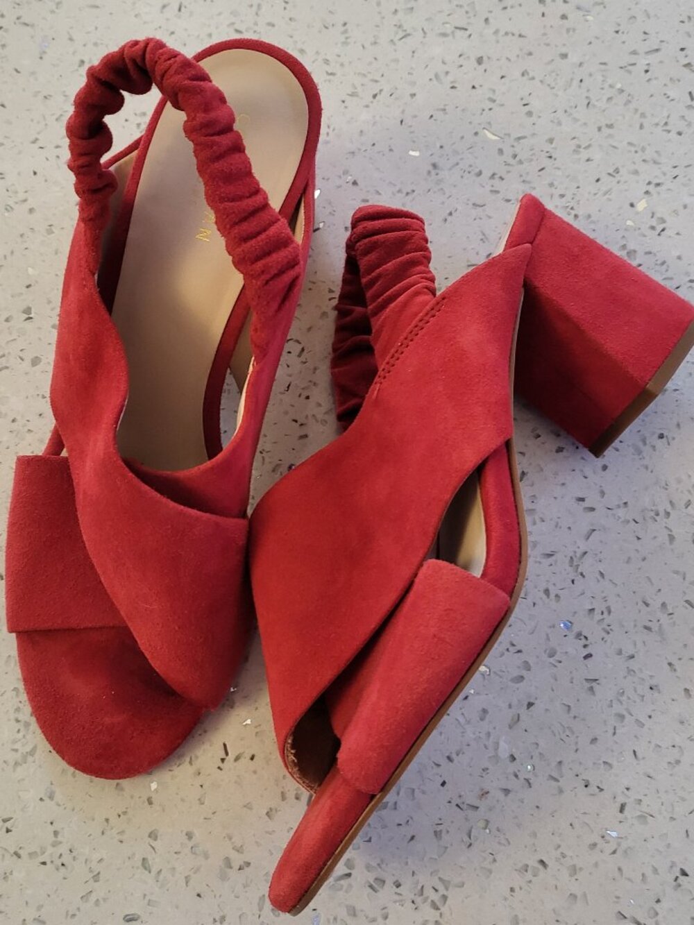 Cole Haan Anastasia City Sandal Bright Red Suede US 7.5